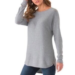 MICHAEL Michael Kors Knit Gray High Low Side Zipper Versatile Tunic Sweater L